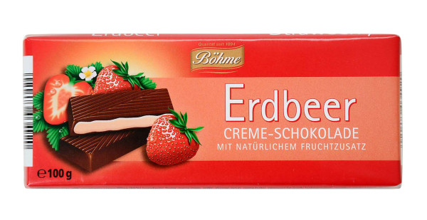 Böhme Creme-Schokolade Erdbeer, Karton mit 20 x 100g