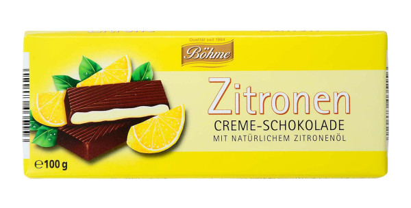 Böhme Creme-Schokolade Zitrone, Karton mit 20 x 100g