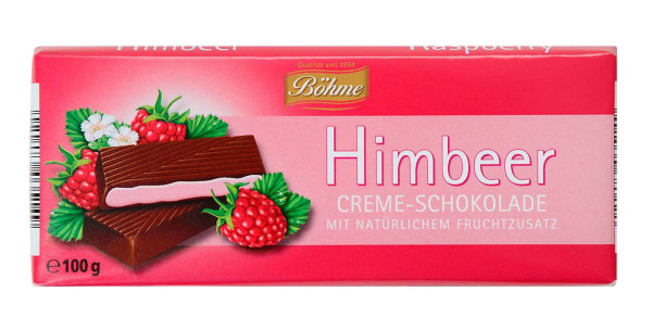 Böhme Creme-Schokolade Himbeer, Karton mit 20 x 100g